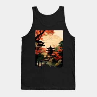 Traditional Japanese Temple Garden Landscape Tank Top